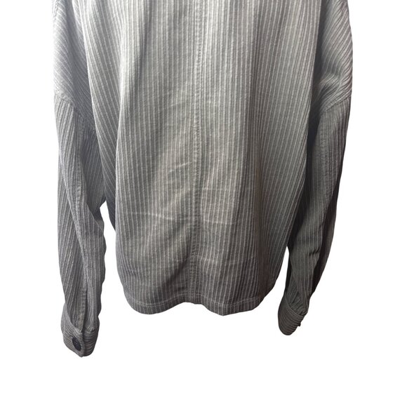 ZARA Light Olive Green Corduroy Medium Button-Up Jacket Drop Sleeve - Picture 6 of 13